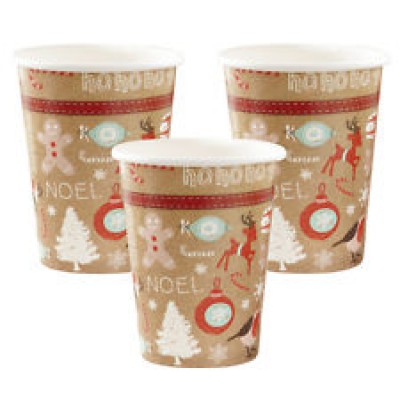 Christmas Noel Paper Cups x8